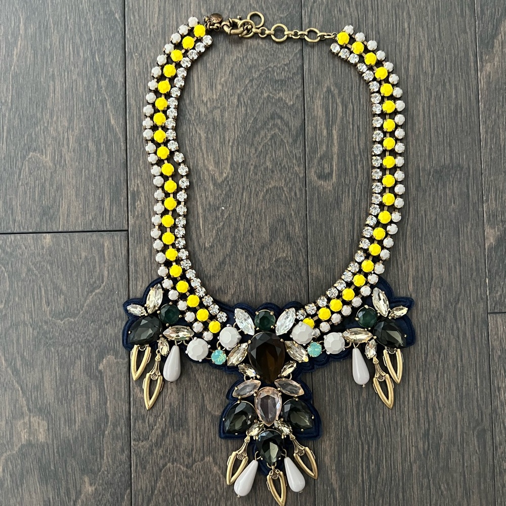 J. Crew Yellow and Black Statement Necklace